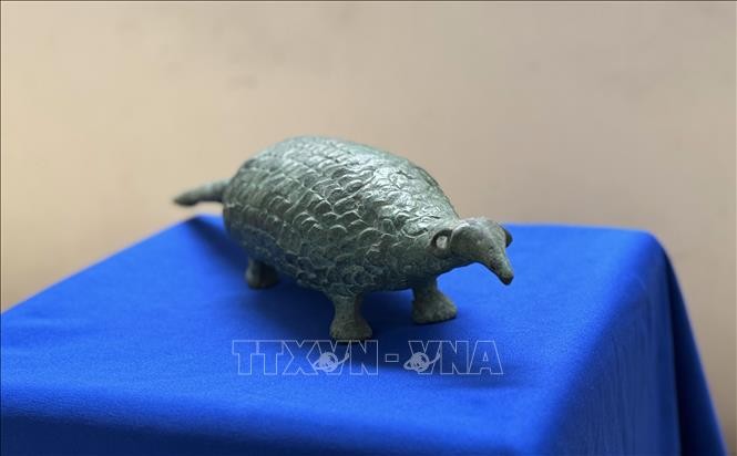 Bảo vật quốc gia tượng đồng Tê tê Long Giao được trưng bày tại Bảo tàng Đồng Nai.