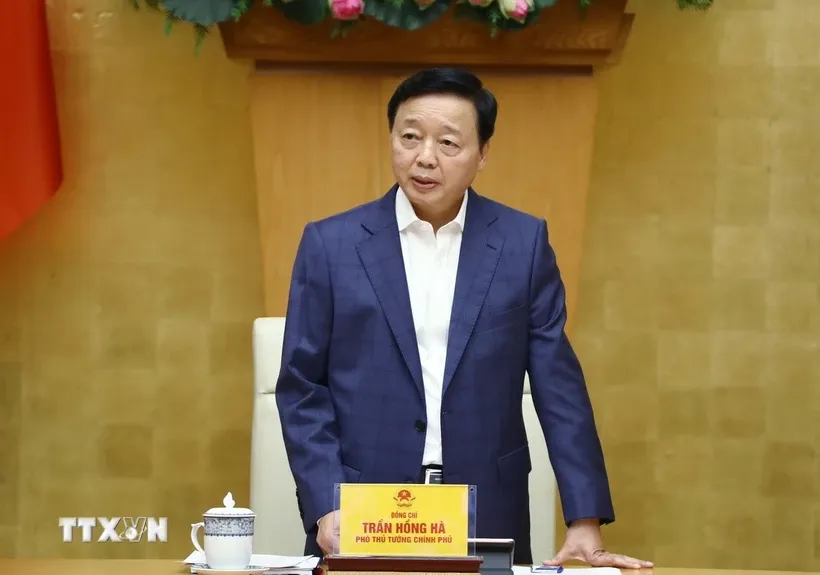 Phó Thủ tướng Trần Hồng Hà phát biểu chỉ đạo. Ảnh: TTXVN