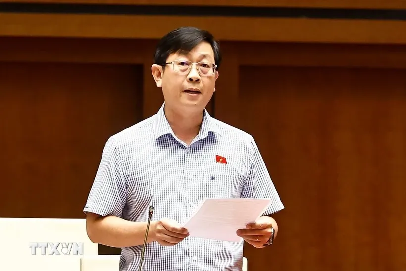 Đại biểu Quốc hội tỉnh Bình Thuận Nguyễn Hữu Thông phát biểu. Ảnh: Doãn Tấn/TTXVN