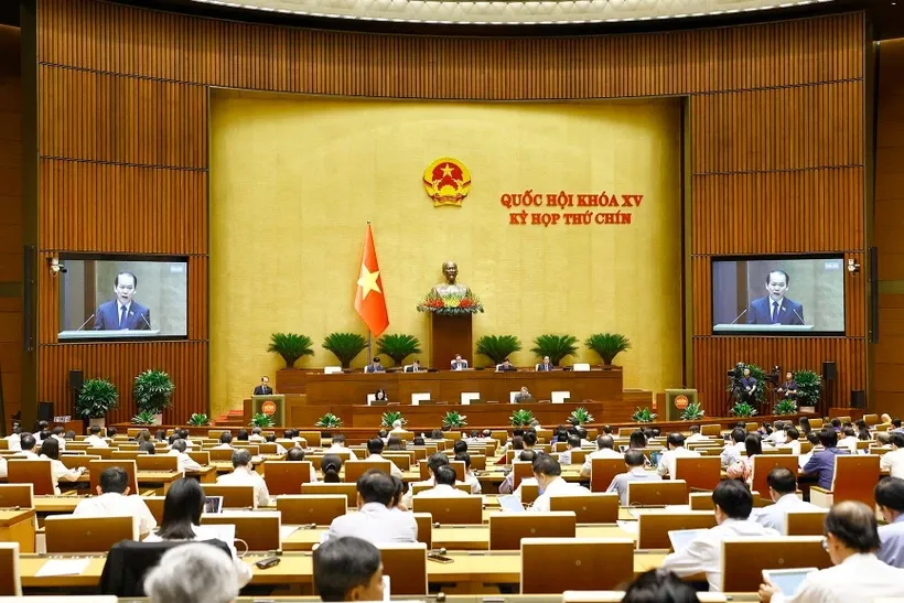 Phiên họp toàn thể tại hội trường Quốc hội sáng 17/5. Ảnh: TTXVN