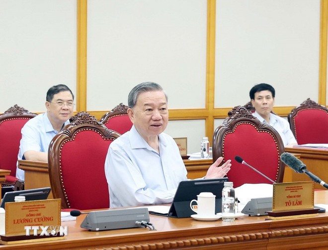 Tổng Bí thư Tô Lâm phát biểu. Ảnh: Thống Nhất/TTXVN.