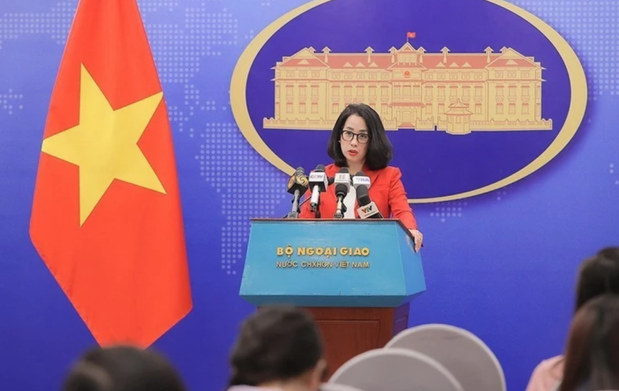 Người phát ngôn Bộ Ngoại giao Phạm Thu Hằng trả lời câu hỏi của các cơ quan báo chí trong nước và quốc tế.