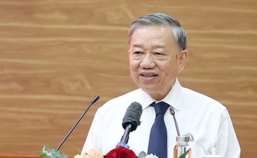 Tổng Bí thư Tô Lâm phát biểu.