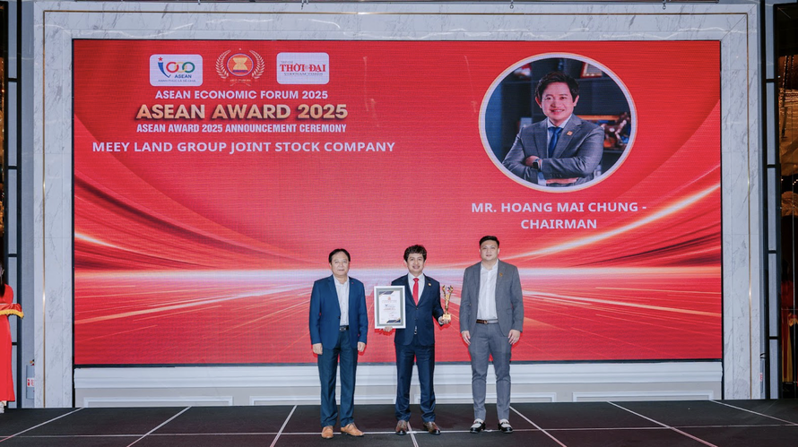 Ông Hoàng Mai Chung, Chủ tịch HĐQT Meey Group, được vinh danh là TOP 10 Nhà lãnh đạo giỏi ASEAN 2025.