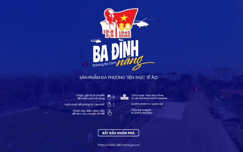 Sản phẩm VR-A80 mang đến trải nghiệm thực tế ảo 360 độ, tái hiện sinh động không gian lịch sử thiêng liêng tại Quảng trường Ba Đình - nơi Chủ tịch Hồ Chí Minh đọc bản Tuyên ngôn độc lập khai sinh ra nước Việt Nam Dân chủ Cộng hòa. Ảnh: Hanoi.