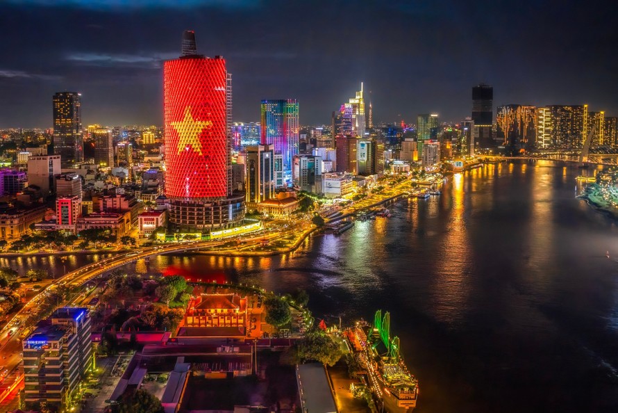 TP HCM nhìn từ trên cao. (Ảnh Ha Cao Thi Thanh)