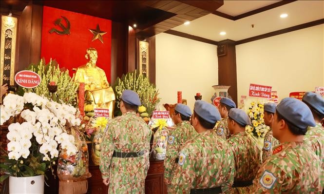 Chiến sĩ quân y phát động thi đua lập công dâng Bác trước khi lên đường làm nhiệm vụ tại Nam Sudan