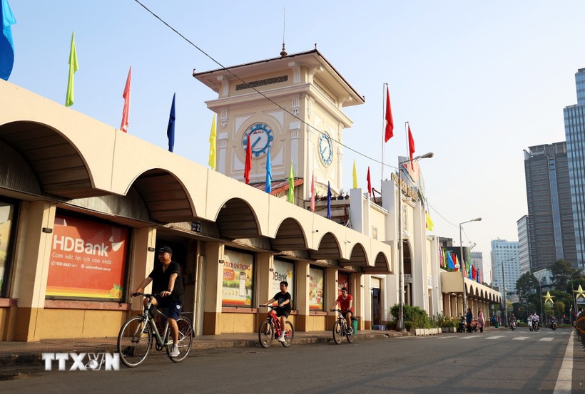 Khu vực trung tâm Thành phố Hồ Chí Minh. (Ảnh: Hồng Đạt/TTXVN)