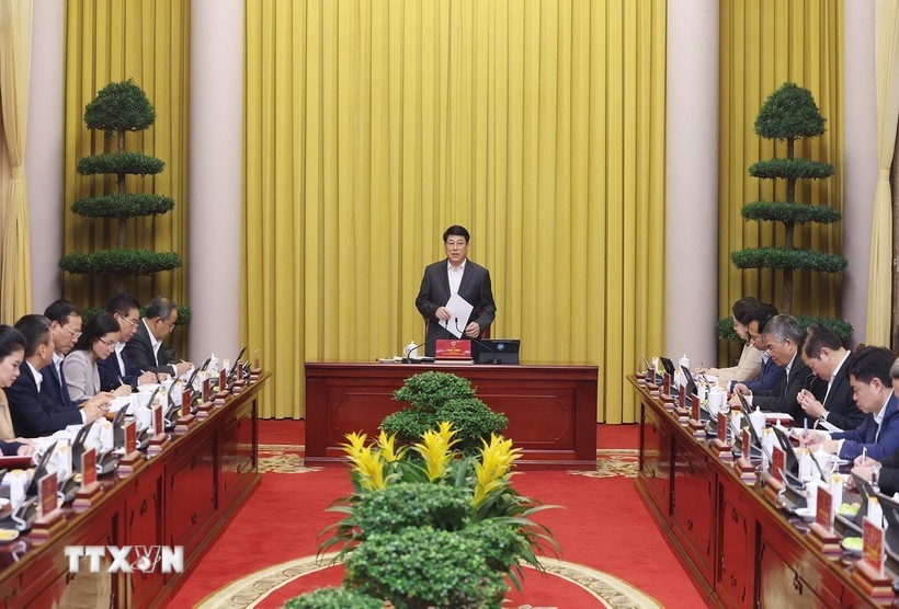 Chủ tịch nước Lương Cường phát biểu chỉ đạo. Ảnh: Lâm Khánh/TTXVN.