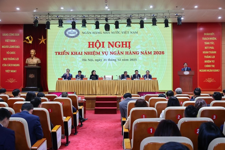 Thủ tướng cơ bản đồng ý với nhiệm vụ, giải pháp trọng tâm năm 2026 của ngành ngân hàng như trong báo cáo của NHNN và ý kiến của các đại biểu; đồng thời nhấn mạnh 8 nội dung trọng tâm. Ảnh: VGP/Nhật Bắc.