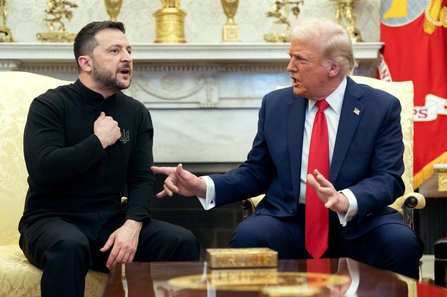Tổng thống Mỹ Donald Trump trong cuộc gặp Tổng thống Ukraine Volodymyr Zelensky tại Nhà Trắng ngày 28/2/2025.