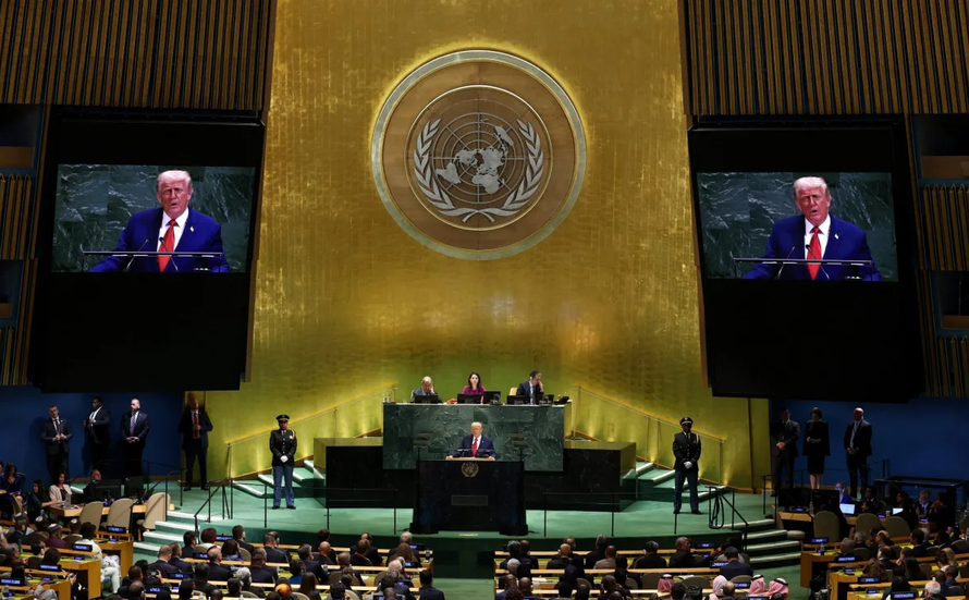 Tổng thống Mỹ Donald Trump phát biểu trước Đại hội đồng LHQ ở New York ngày 23/9/2025.