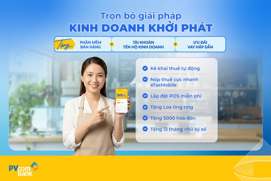 PVcomBank cung cấp bộ giải pháp hỗ trợ Hộ kinh doanh chuẩn hóa tài khoản và thuế.