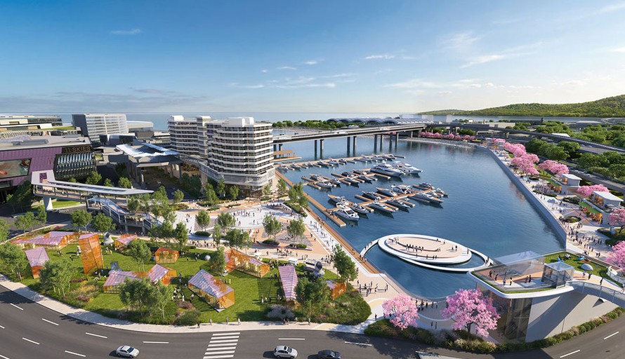 Dự án bến du thuyền Yacht Bay thuộc quy hoạch tổng thể Skytopia. Ảnh: AAHK.