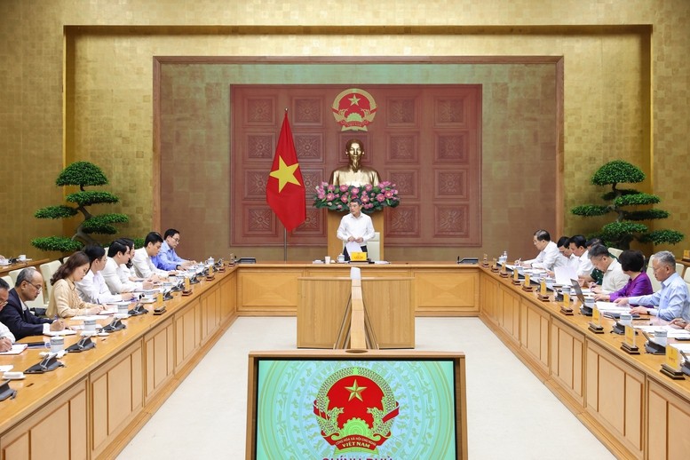 Thủ tướng Lê Minh Hưng chủ trì làm việc với lãnh đạo Bộ ngoại giao. Ảnh: Dương Giang/TTXVN.