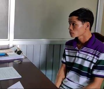 Đối tượng Phan Cảnh Chính tại cơ quan công an.