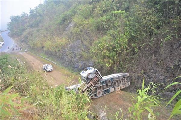 Hiện trường xảy ra tai nạn. (Ảnh: Văn Dũng/TTXVN)