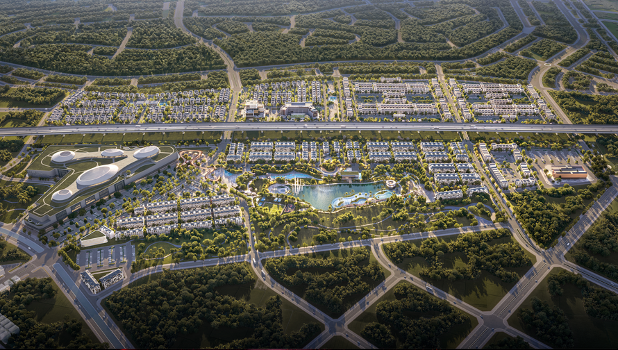 Phối cảnh tổng thể của Thanh Phú Centre Point với định hướng phát triển thành đô thị giao thương tại cửa ngõ Tây TP.HCM. Nguồn ảnh: BIM Group