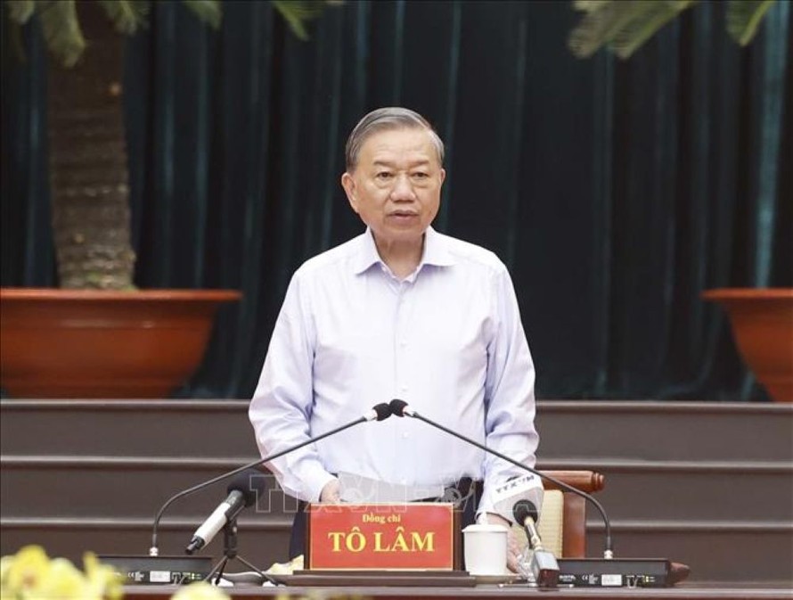 Tổng Bí thư, Chủ tịch nước Tô Lâm phát biểu chỉ đạo. 