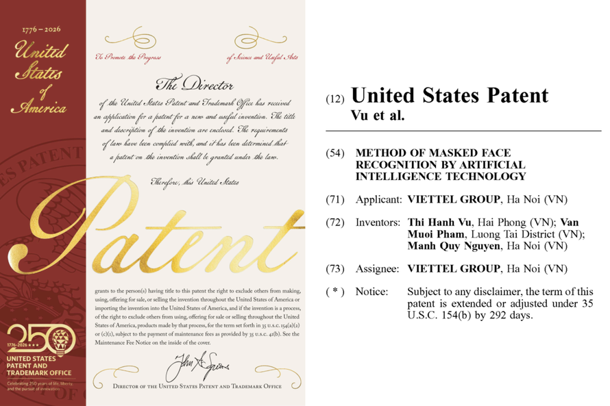 Viettel AI được USPTO cấp bằng sáng chế với phương pháp “Nhận diện khuôn mặt có đeo khẩu trang qua hình ảnh sử dụng công nghệ trí tuệ nhân tạo”