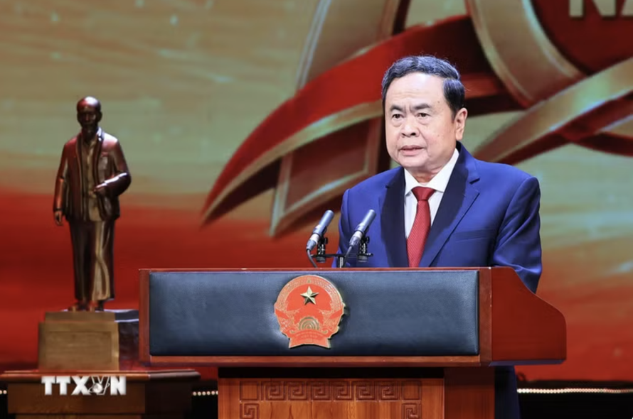 Chủ tịch Quốc hội Trần Thanh Mẫn phát biểu. (Ảnh: TTXVN)