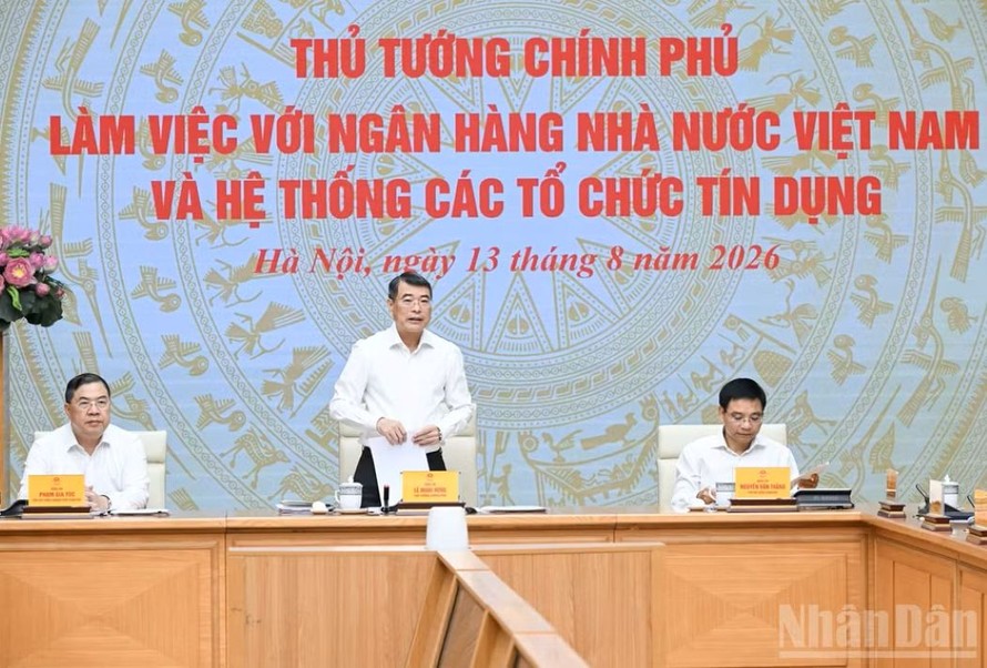 Thủ tướng Chính phủ Lê Minh Hưng chủ trì cuộc làm việc với Ngân hàng Nhà nước Việt Nam và hệ thống các tổ chức tín dụng.