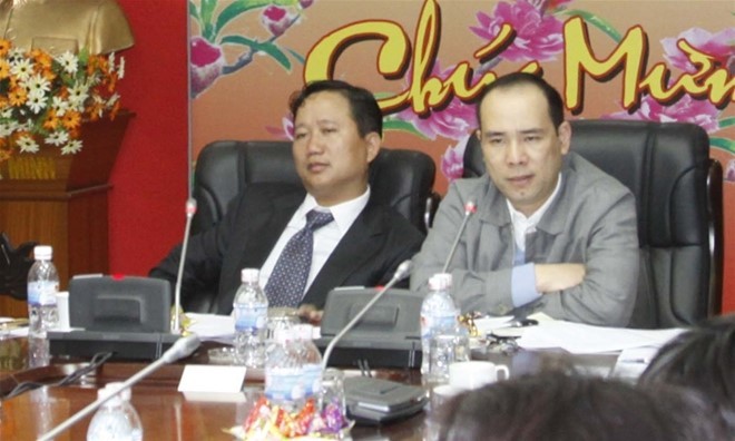 Trịnh Xuân Thanh và Vũ Đức Thuận khi còn đương chức. Ảnh: PVC.