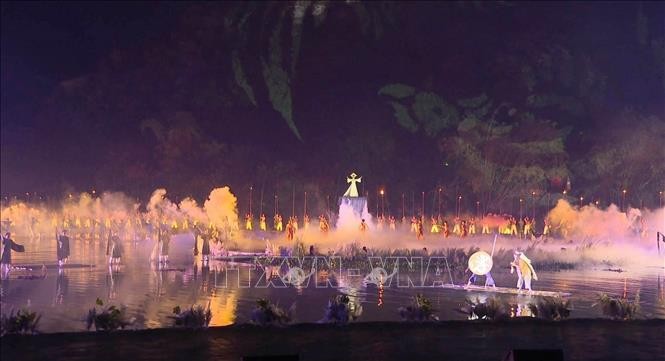 Chương trình khai mạc Festival Ninh Bình – Tràng An lần thứ II. Ảnh tư liệu: Thùy Dung