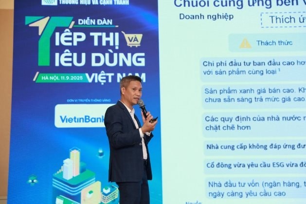 Ông Nguyễn Viết Thịnh, Tổng Giám đốc CGS Việt Nam phát biểu tham luận chủ đề: “Xây dựng lòng tin người tiêu dùng qua chuỗi cung ứng bền vững”