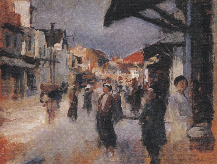 Tác phẩm Phố Hàng Bạc, Victor Tardieu. Ảnh scan từ Dấu ấn 100 năm.