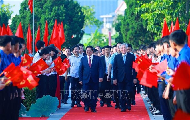 Thủ tướng Phạm Minh Chính đến dự Lễ kỷ niệm 120 năm Ngày sinh Thủ tướng Phạm Văn Đồng. Ảnh: Dương Giang