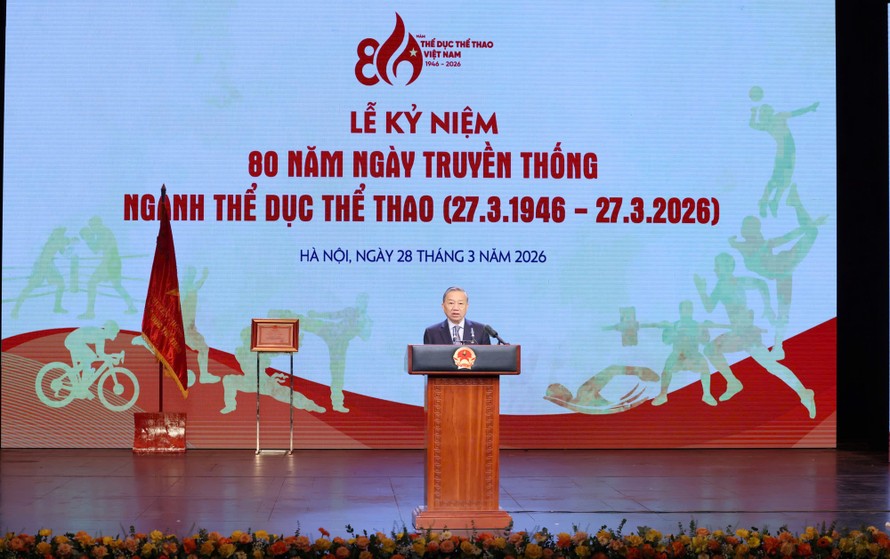 Tổng Bí thư Tô Lâm dự và phát biểu tại buổi Lễ.