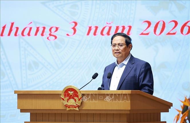 Thủ tướng Phạm Minh Chính chủ trì phiên họp lần thứ hai của BCĐ về phát triển khoa học công nghệ và Đề án 06. Ảnh: Dương Giang