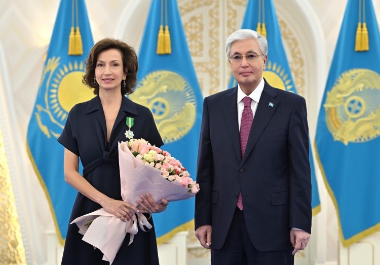 Tổng thống Kazakhstan Kassym-Jomart Tokayev tiếp nguyên Tổng Giám đốc UNESCO Audrey Azoulay