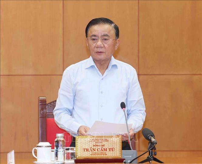 Đồng chí Trần Cẩm Tú, Uỷ viên Bộ Chính trị, Thường trực Ban Bí thư, Bí thư Đảng uỷ các cơ quan Đảng Trung ương phát biểu chỉ đạo Hội nghị.