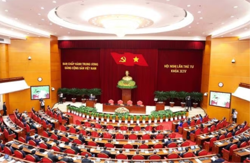 Phiên bế mạc Hội nghị lần thứ tư Ban Chấp hành Trung ương Đảng khóa XIV. Ảnh: Phương Hoa/TTXVN