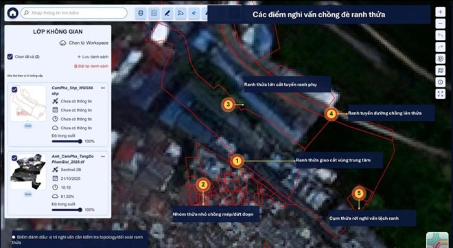 Ứng dụng công nghệ viễn thám và GeoAI đột phá làm sạch cơ sở dữ liệu đất đai. Ảnh: VNPT