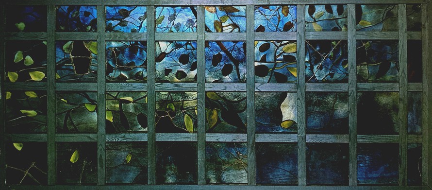 Tấm trang trí “Pear Tree” tại Daffodil Terrace, Laurelton Hall. Ảnh: The “Lost” Treasures of Louis Comfort Tiffany