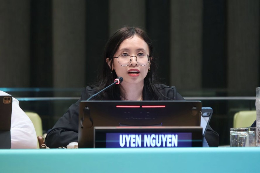 Uyên Nguyễn, người sáng lập dự án, đã mang những kinh nghiệm từ HuLib tới Diễn đàn Thanh niên trong khuôn khổ Hội đồng Kinh tế và Xã hội Liên Hợp Quốc 2026 tại New York.