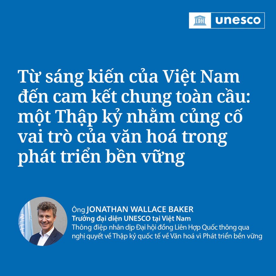 Tạp chí Ngày Nay trân trọng đăng toàn văn thông điệp của Trưởng Đại diện UNESCO tại Việt Nam nhân dấu mốc quan trọng này.