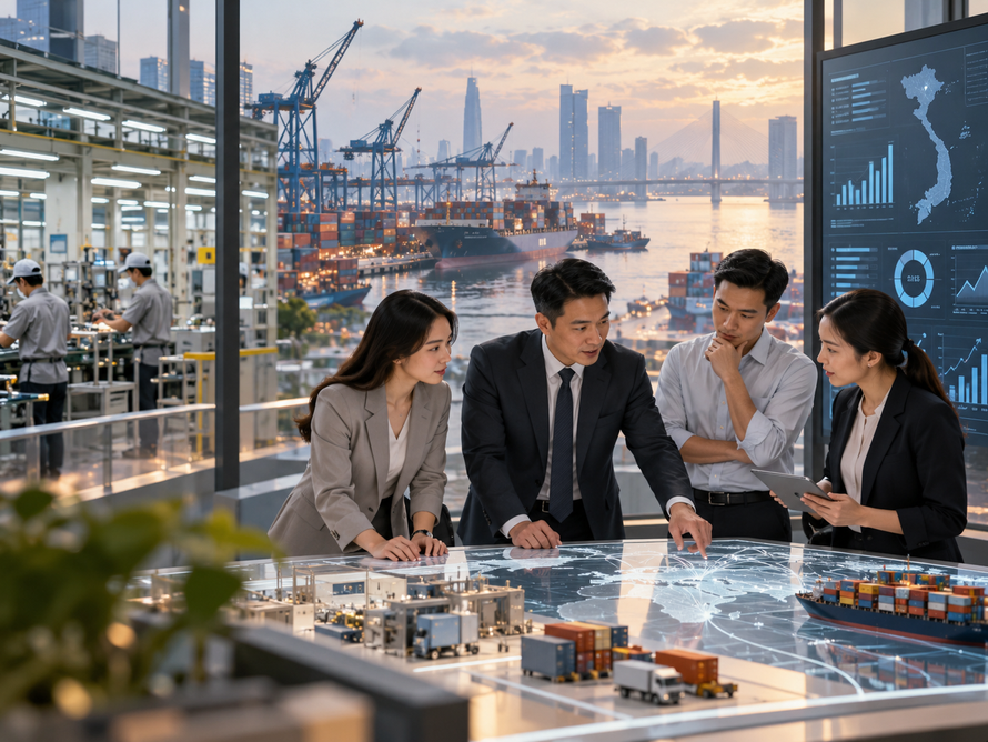 Khi những lợi thế truyền thống dần thu hẹp, năng lực cạnh tranh của doanh nghiệp Việt đang được đặt trong một mặt bằng yêu cầu mới. Ảnh: Sưu tầm