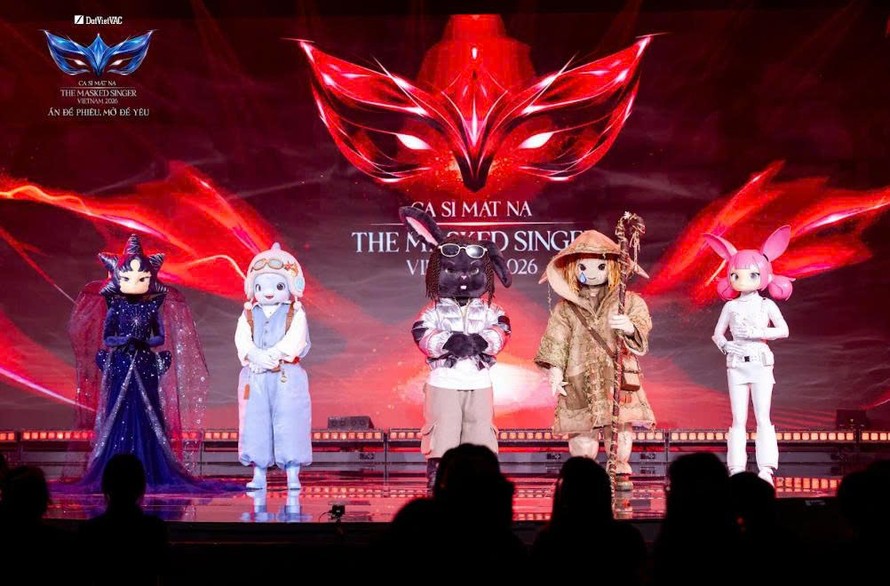 Các mascot Bảng B tại tập 2 "Ca Sĩ Mặt Nạ – The Masked Singer Vietnam 2026". (Ảnh: BTC)
