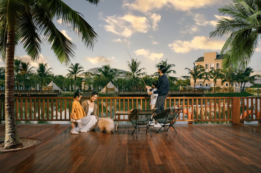 Không gian riêng và khoảng xanh quanh biệt thự Ocean City mang lại phút giấy thư giãn cho cả gia đình