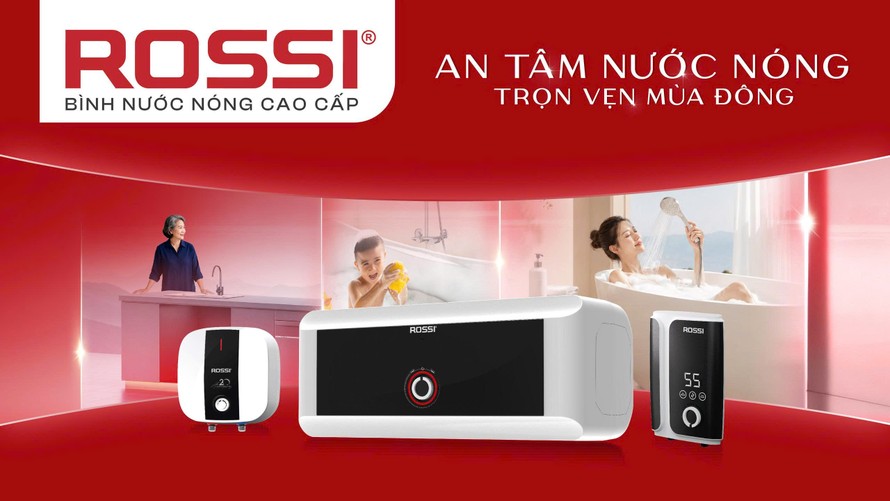 Bình nước nóng cao cấp Rossi của Tập đoàn Tân Á Đại Thành với 4 lớp bảo vệ