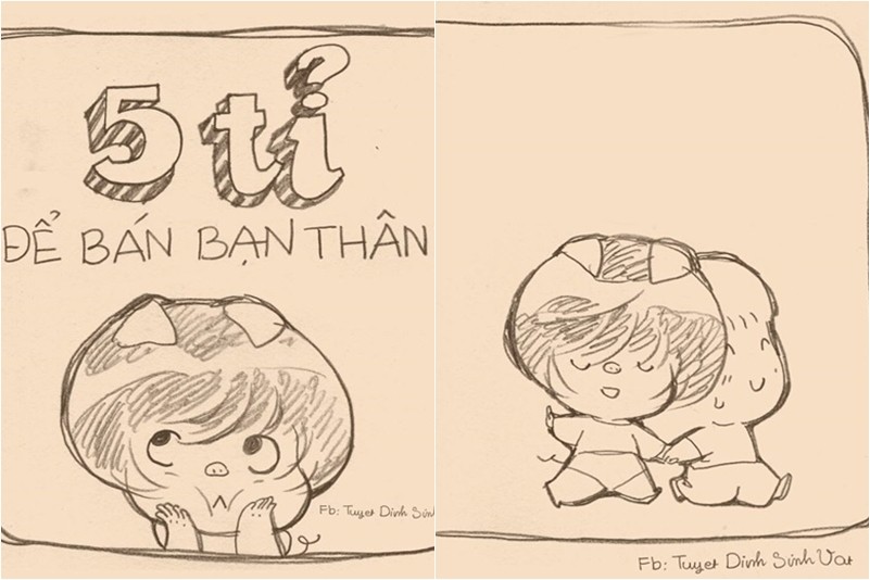 Bộ tranh “5 tỉ để bán bạn thân” cực dễ thương