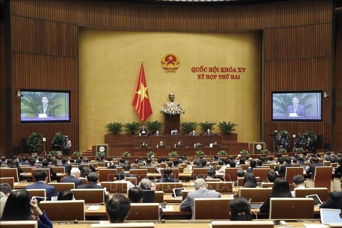 Quang cảnh phiên họp sáng 8/11/2021. Ảnh: Doãn Tấn/TTXVN