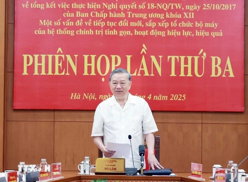 Tổng Bí thư Tô Lâm chủ trì phiên họp. (Ảnh: Thống Nhất/TTXVN)