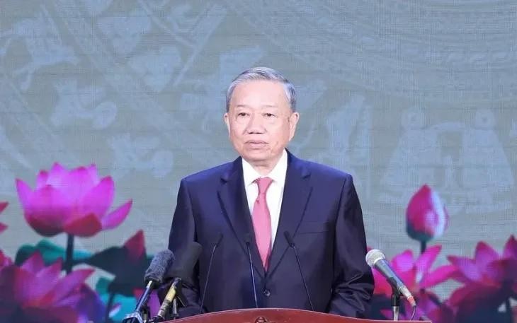 Tổng Bí thư Tô Lâm phát biểu chỉ đạo. (Ảnh: Thống Nhất/TTXVN)