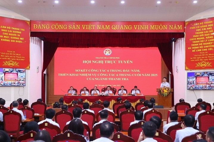 Quang cảnh hội nghị toàn quốc triển khai công tác thanh tra 6 tháng cuối năm 2025. (Ảnh: Văn Điệp/TTXVN)