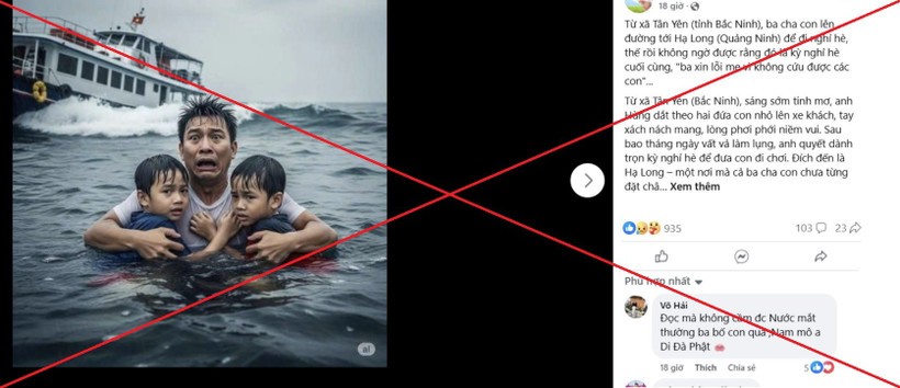 Những thông tin sai lệch về vụ lật tàu do AI "sáng tác." 